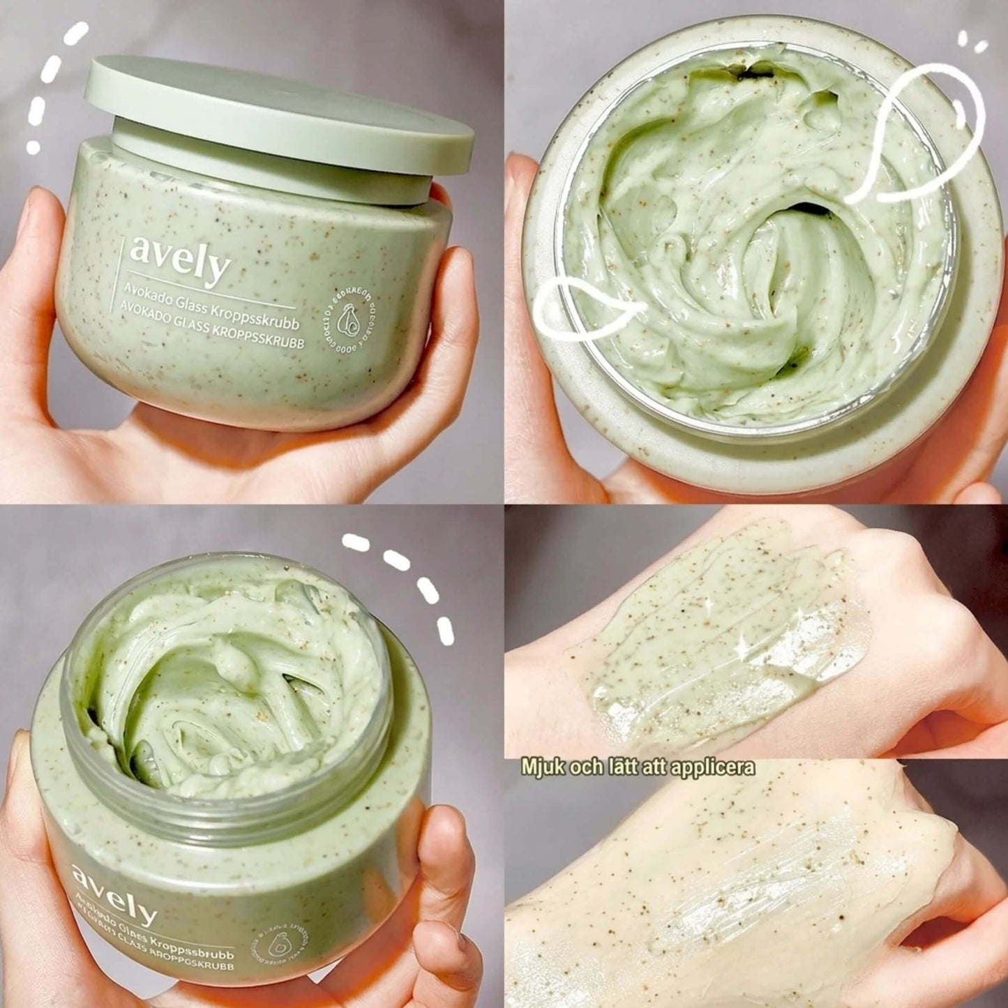 Avely Avocado Whip kroppsskrubbkräm (250 g)