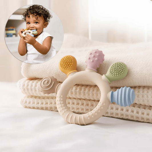 Bloom - Ring Baby Teether, Medical-Grade BPA-Free Silicone Teething Relief Toy