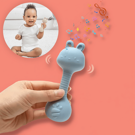 Hopsy - Baby Teether Rattle – Medical-Grade BPA-Free Silicone Teething Relief Toy
